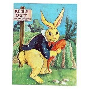 Vintage Mr McGregors Garden Peter Rabbit Jigsaw Puzzle 20 PC Childrens
